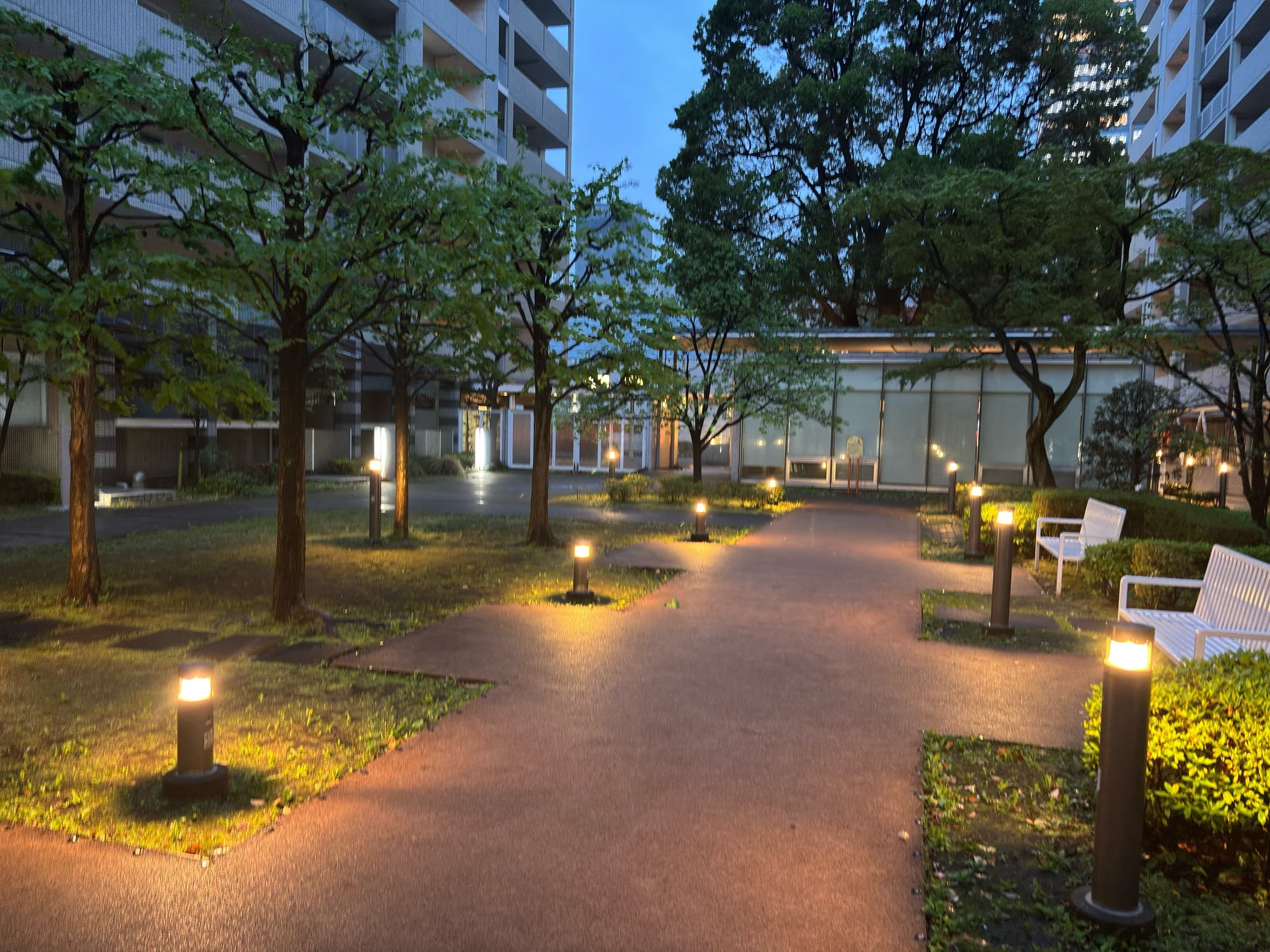 シティコート目黒の中庭夜景